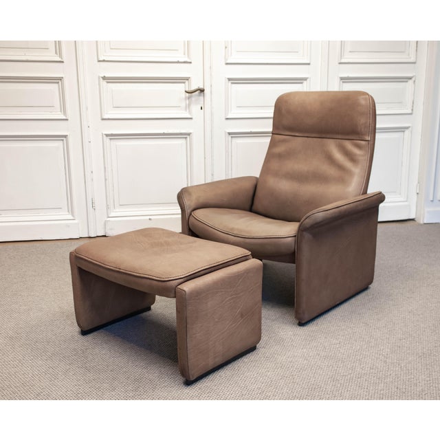 1960s Lounge Chair with Ottoman from de Sede, Switzerland, 1960s, Set of 2 For Sale - Image 5 of 12