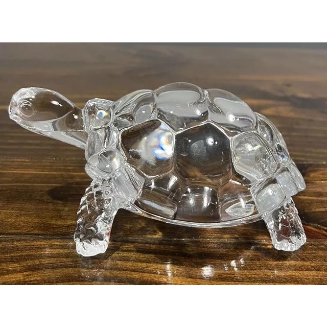 Mid-Century Modern Vintage Crystal Cut Turtle For Sale - Image 3 of 6