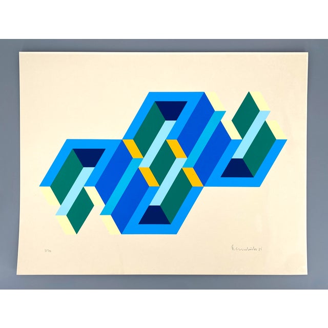 Ernst Helmstädter, Dual Object, 1981, Color Screen Print For Sale - Image 9 of 9