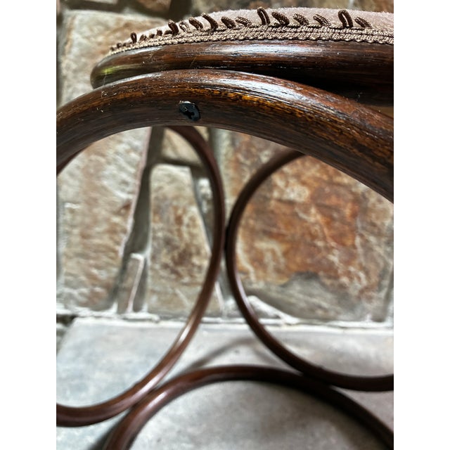 Vintage MCM Thonet-Style Bentwood Stool Ottoman For Sale - Image 9 of 12