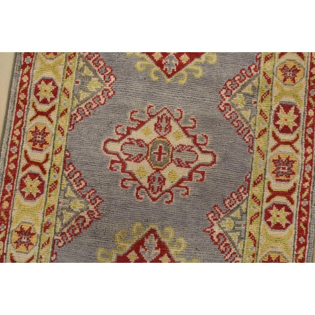 Textile Kazak Runner 2’2” X 6’4” Gray Wool Tribal Hand-Knotted Oriental Rug For Sale - Image 7 of 12