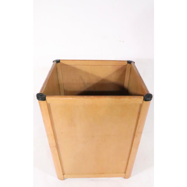 Brown Nucraft Mid 20th Century Wood Waste Trash Can For Sale - Image 8 of 11