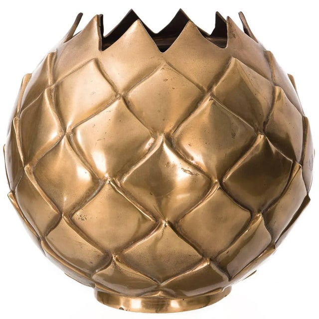 Large Brass Pineapple Vase For Sale In Chicago - Image 6 of 6