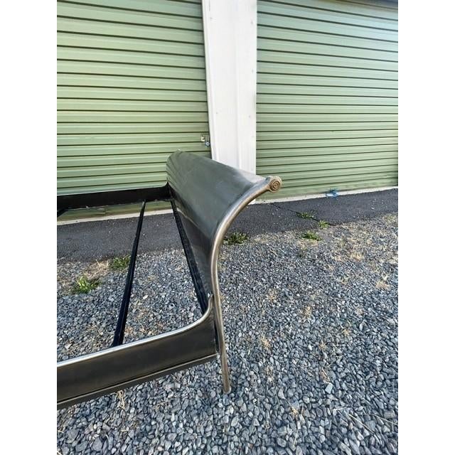 Mid-Century French Industrial Style Steel Sleigh California King Bed For Sale In Reno/Lake Tahoe - Image 6 of 8