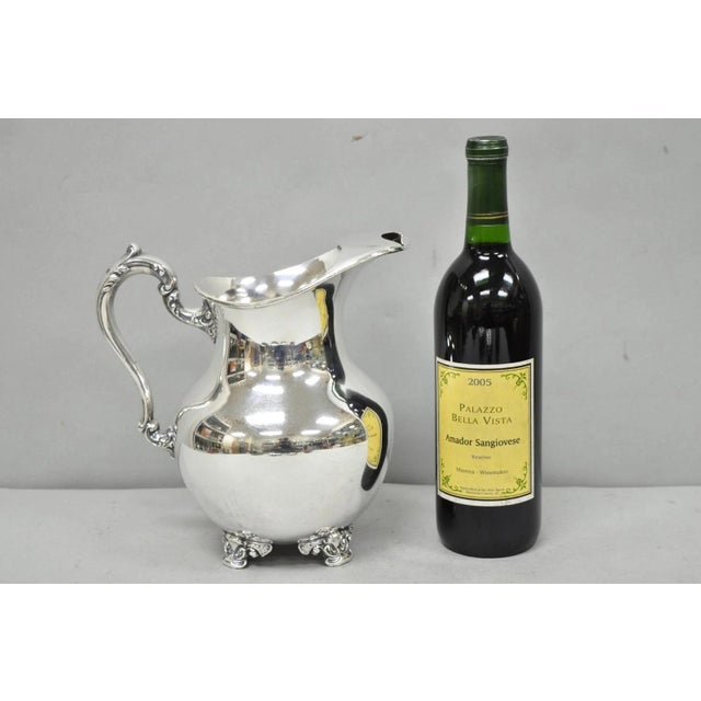Vintage Poole Victorian Silver Plated Bulbous Footed Water Pitcher W/ Ice Lip For Sale - Image 14 of 14