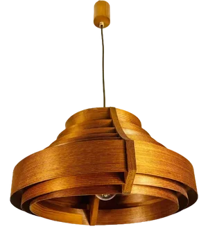 Mid-Century Modern Wooden Pendant Lamp by Hans-Agne Jakobsson, Sweden, 1960s