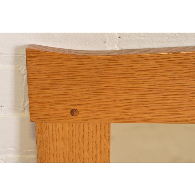 Late 20th Century Stickley Mission Oak Arts & Crafts Triple Wall Mirror For Sale - Image 5 of 9