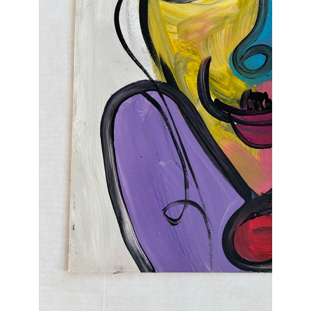 Peter Keil 1983 Peter Keil Abstract Portrait Painting For Sale - Image 4 of 6