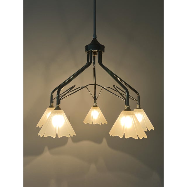 Mid-Century Belgian Chandelier in Brass, Bronze and Glass from Massive, 1980s For Sale - Image 11 of 11