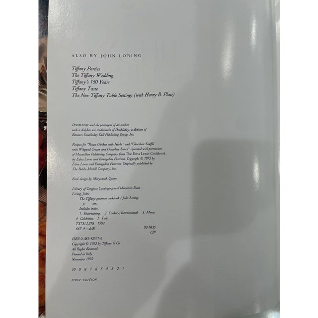Vintage Tiffany Cookbook - The Tiffany Gourmet Cookbook John Loring 1992 1st Ed Hardcover Dust Jacket For Sale In Philadelphia - Image 6 of 13