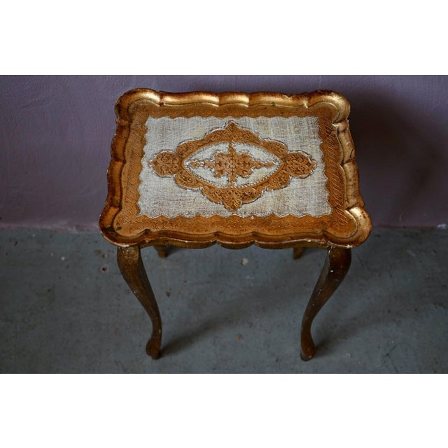 Wood Florentine Baroque Style Gilded Nesting Tables, 1950s, Set of 2 For Sale - Image 7 of 18