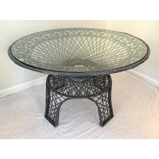 Mid-Century Modern Spun Charcoal Fiberglass Dining Table ...