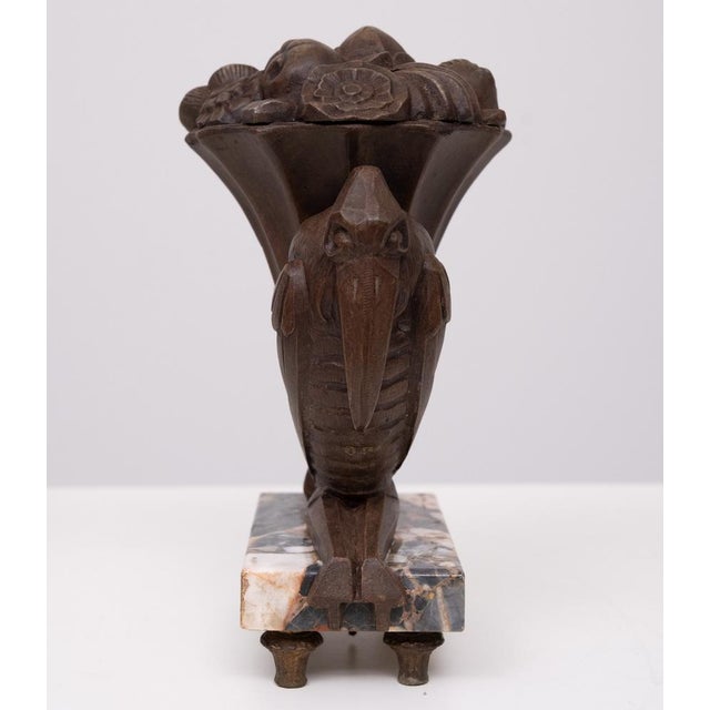 French Art Deco Clock with Stylized Birds and Garniture, 1910, Set of 3 For Sale - Image 6 of 18