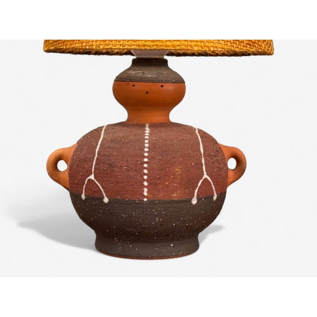 Thomas Hellström, Swedish Modern, Ceramic, Fabric, Table Lamp, Sweden, 1970s For Sale - Image 4 of 10