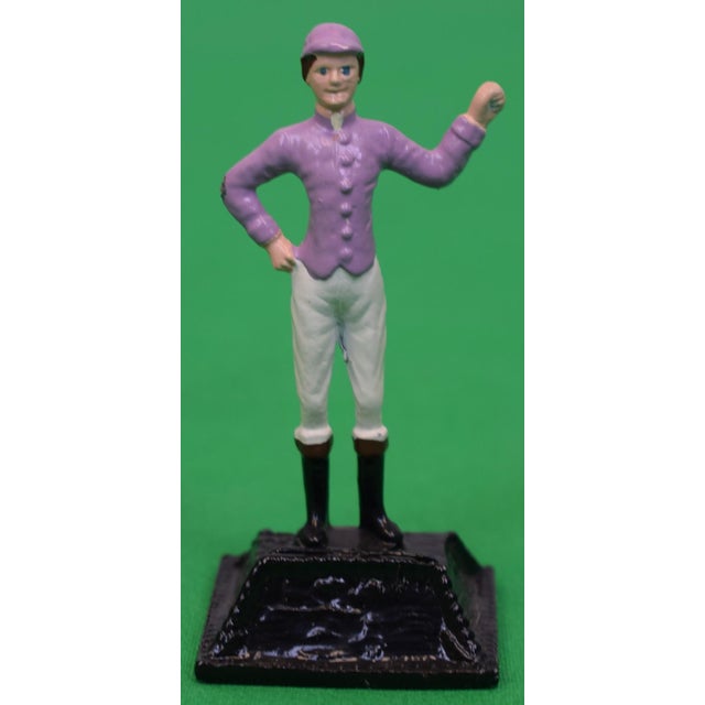 Black Set X 5 "21" Club Hand Painted Jockey Place Card Holders For Sale - Image 8 of 8