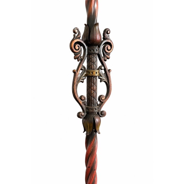 Traditional Antique American Decorative Bridge Floor Lamp, Early 20th Century For Sale - Image 3 of 5