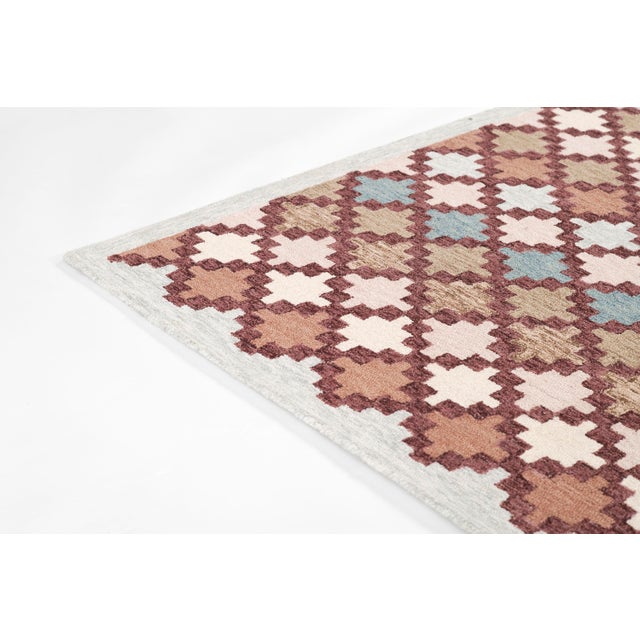 Erin Gates by Momeni Abbot Blue & Taupe Swedish Geo Wool Rug 8' X 10' For Sale - Image 10 of 12