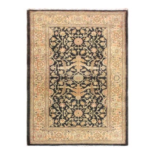 Shabby Chic Charcoal/Tan Wool Rug - 3'2'' X 4'11'' For Sale
