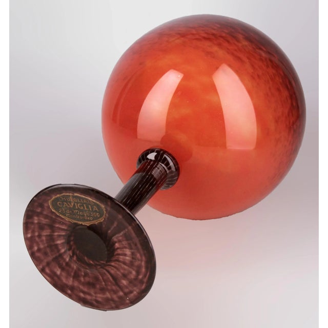 Early 20th Century Art Déco French Art Glass Footed Vase by German Artist Charles Schneider For Sale - Image 9 of 11