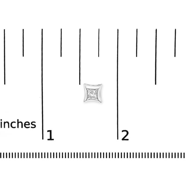 10K White Gold 1/2 Cttw Invisible Set Princess-Cut Diamond Stud Earrings (H-I Color, SI2-I1 Clarity) For Sale In New York - Image 6 of 6