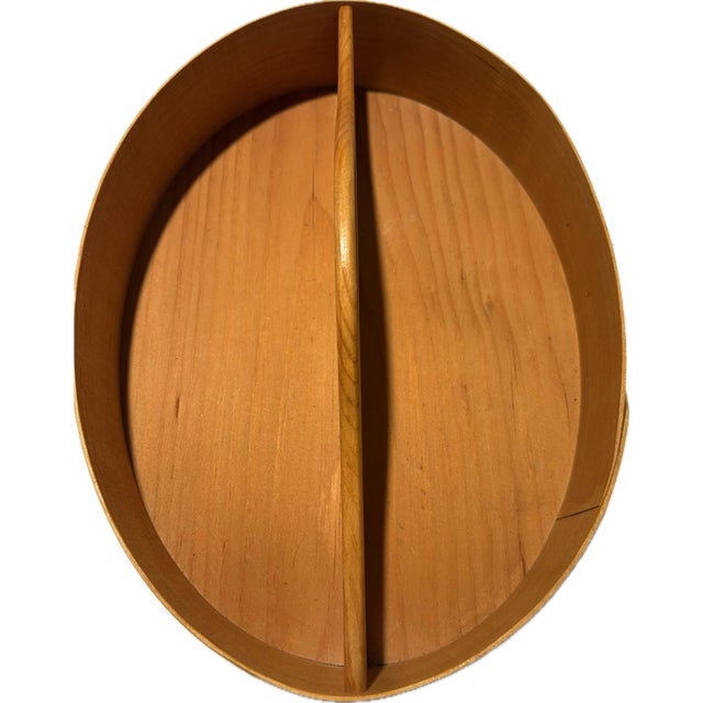 Vintage Shaker Workshop Cherry Oval Divided Tray For Sale - Image 4 of 7