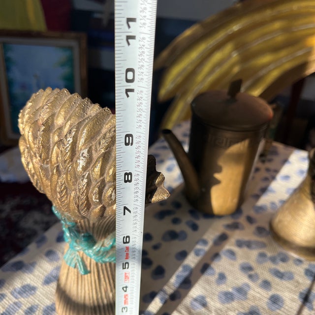 Vintage Brass Wheat Decorative Piece For Sale - Image 4 of 6