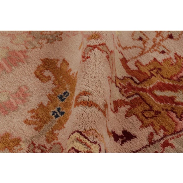 Vintage Oushak Rug With Floral Medallion & Turkish Botanical Design - Rug & Kilim For Sale - Image 9 of 10