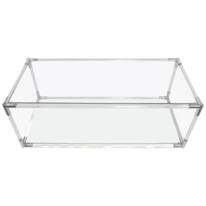 Lucite Chrome and Glass Console Table Attributed to Charles Hollis Jones