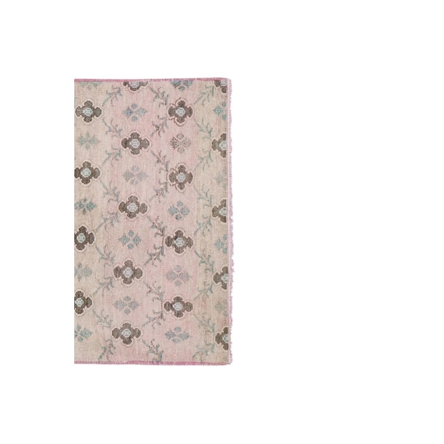 Vintage Tan Oushak Carpet 4'9" X 9'4" For Sale - Image 4 of 13