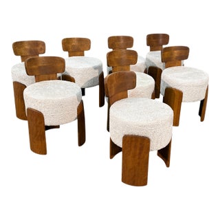 Set of Eight Reupholstered Chairs, Mid-Century Style For Sale