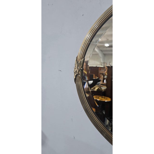 Victorian Oval Brass Mirror, 1880 For Sale - Image 6 of 9
