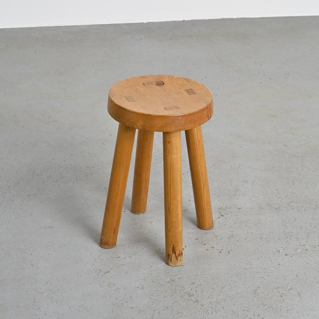Stool attributed to Charlotte Perriand for Les Arcs, 1960s For Sale - Image 6 of 9