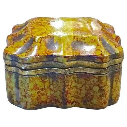 Vintage Italian Borghese Marbelized Ceramic Box For Sale - Image 9 of 9