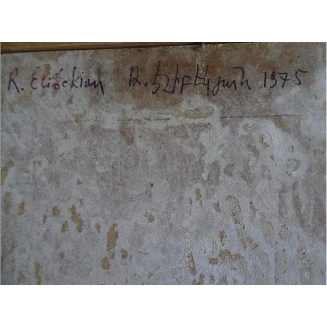 1970s 1970s Robert Elibekyan Portrait. 1975, Oil on Plywood, 32x27, 5 Cm For Sale - Image 5 of 6