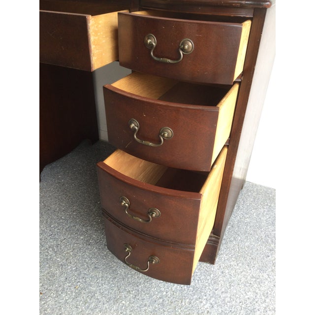 Mid Century Federal Style Mahogany Writing Desk With 7 Drawers For Sale In Portland, ME - Image 6 of 18