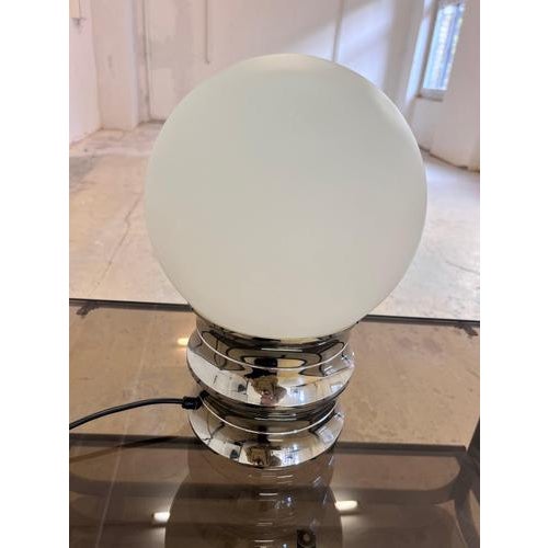 Table Lamp in Chrome Opal Glass from VEB Narva For Sale - Image 9 of 11