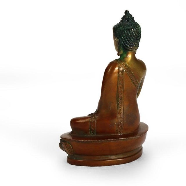 Antique Bronze Buddha Figure C1920 For Sale - Image 4 of 9