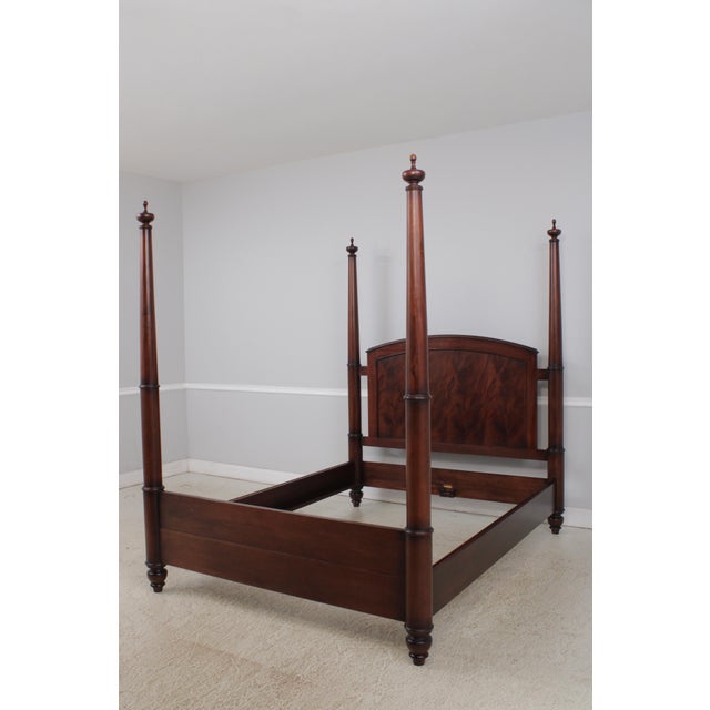 Baker Furniture Company Baker Milling Road Flame Mahogany 4 Post Queen Size Bed For Sale - Image 4 of 15