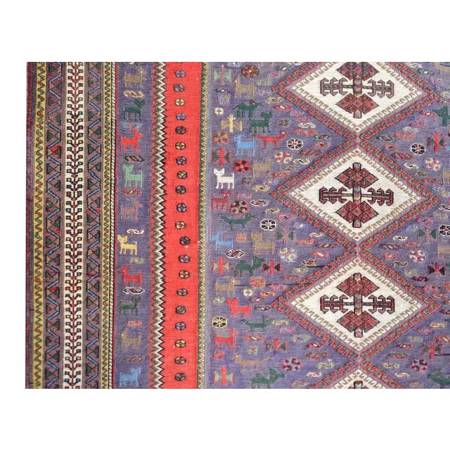 Vintage Persian Sumak Rug For Sale - Image 9 of 13