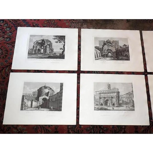 This set of six (6) authentic antique 19th century imperial folio size copperplate engravings depict views of Rome as of...
