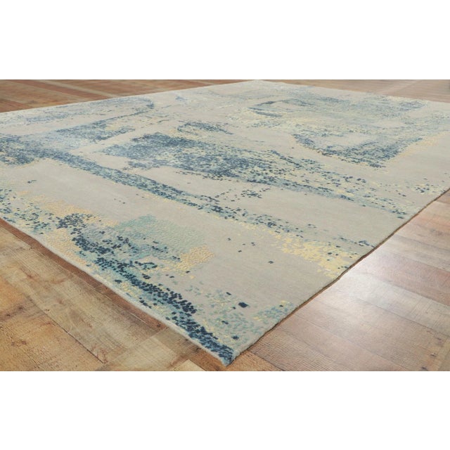 Textile 2020s William Baziotes Style Wool and Silk Rug, 09'01 X 11'10 For Sale - Image 7 of 10