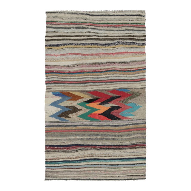 Vintage Persian Shahson Kilim With Colorful Stripes S - Rug & Kilim For Sale