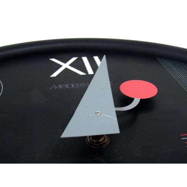 1986 Nicolai Canetti Modern Time Postmodern Wall Clock For Sale - Image 4 of 10