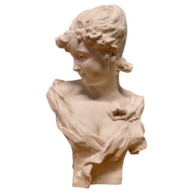 Art Nouveau Bust of a Lady after Alfred Foretay, 1940 For Sale - Image 8 of 8