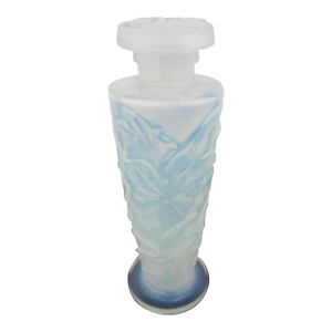Sabino Paris Orchidees Orchid Flower Opalescent Blue Art Glass Perfume Bottle