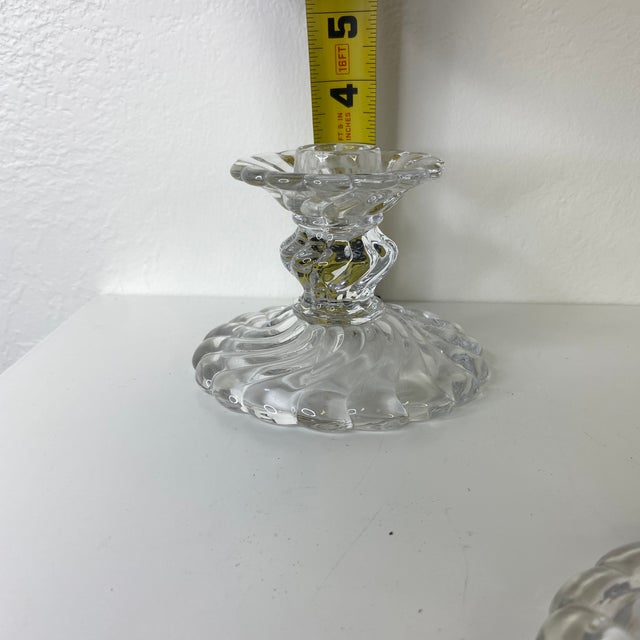 Vintage Fostoria Colony Pressed Glass Candle Holders – a Pair For Sale In Boise - Image 6 of 8