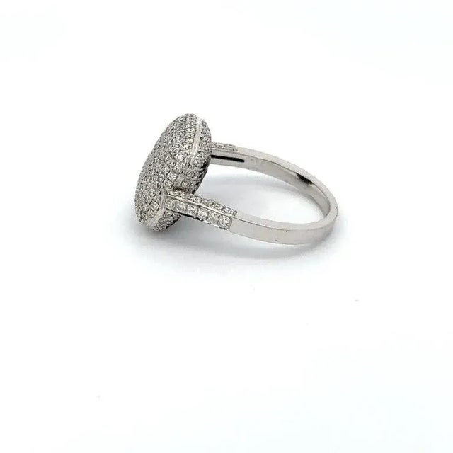 Unique Black & White Diamond Flip Ring Size 7 in 18k Solid White Gold For Sale - Image 11 of 16