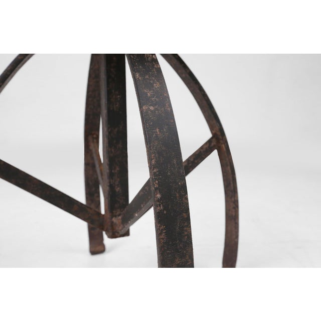 Industrial Black Metal Stool with Frame, France, 1920s For Sale - Image 6 of 15