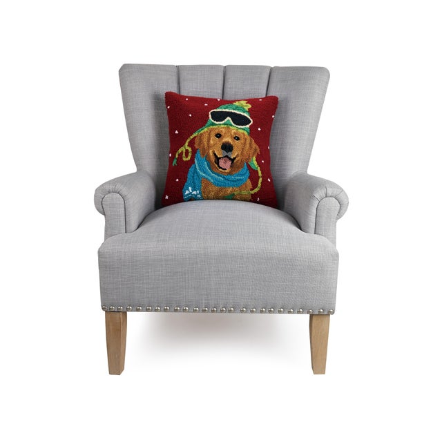 A festive way to spruce up your home for the holidays and winter season! 100% wool hooked throw pillow / accent pillow....
