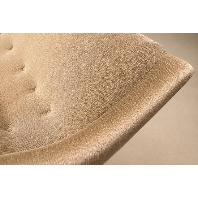 Brazilian Modern "Concha" Loveseat in Metal & Textured Brass-Toned Fabric by Carlo Hauner, 1955 - Lot 42C For Sale - Image 16 of 18